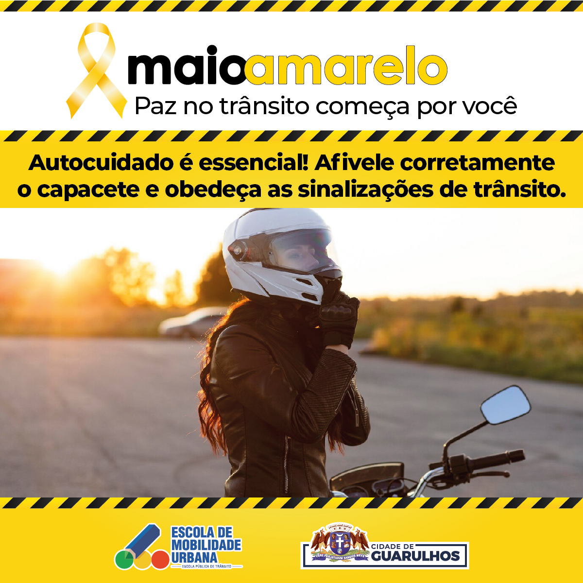 Maio Amarelo - Moto Capacete