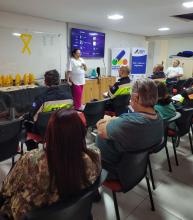 servidores da STMU em palestra sobre Maio Amarelo